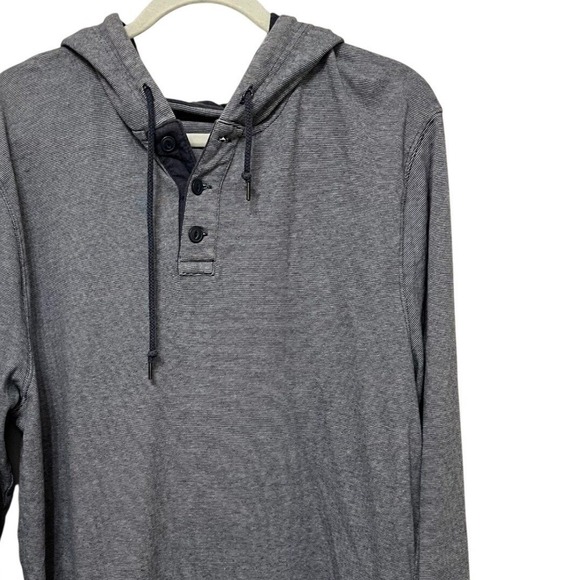 Old Navy Other - Old Navy Mens Gray Striped Long Sleeve Henley Hoodie XL TG